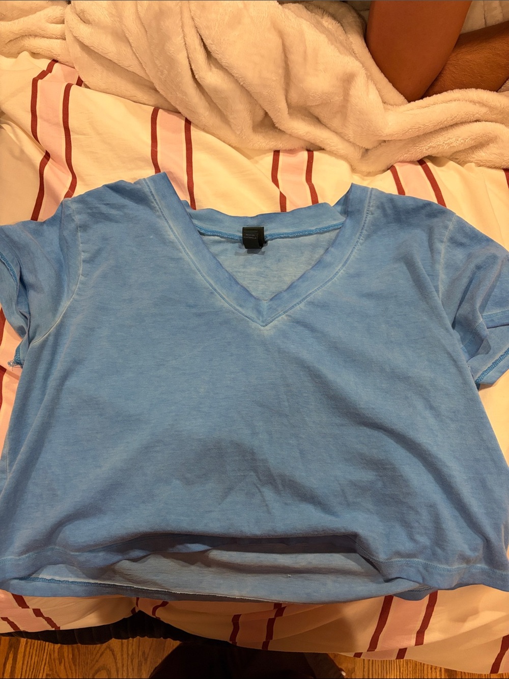sky blue cropped tee